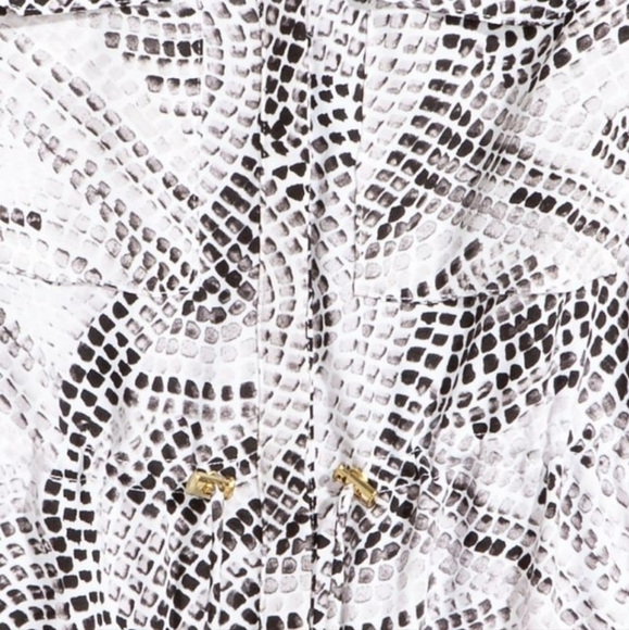 H&M White Black Gray Patterned Sleeveless Shirt Dress Size 2 - Picture 8 of 16